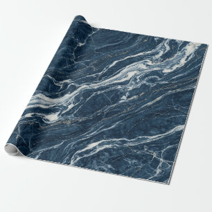 Blaue Marmor Wirbel Eleganter moderner Stil Geschenkpapier