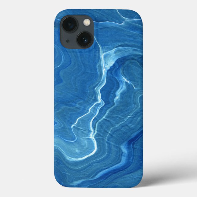 Blaue Marmorabstraktion Case-Mate iPhone Hülle (Rückseite)