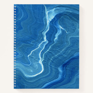 Blaue Marmorabstraktion Notizbuch