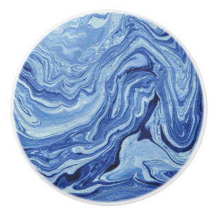 Blaue Marmorachat-Strudel-Stein-Keramik-Griff-Züg Keramikknauf