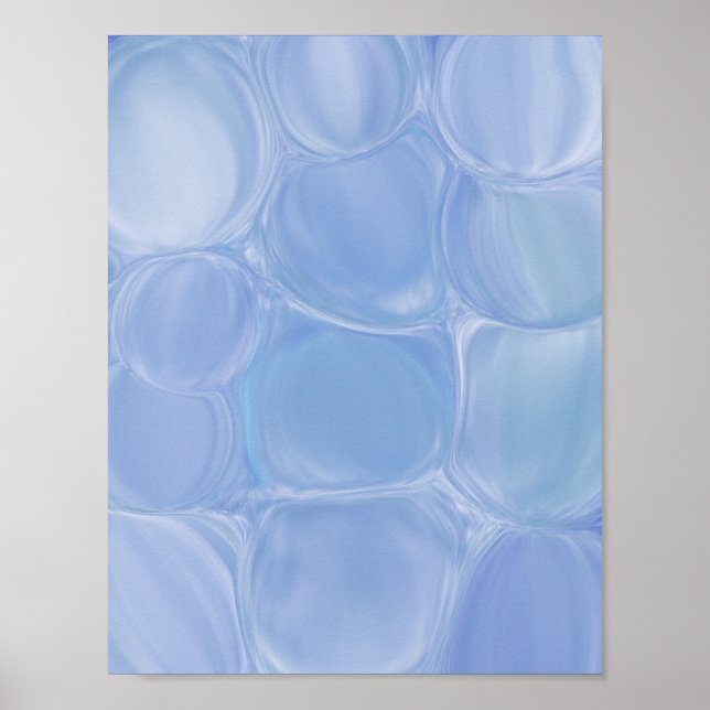 Blaue Marmorblasen Poster (Vorne)