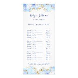 Blaue Marmordesignpreisliste Werbekarte