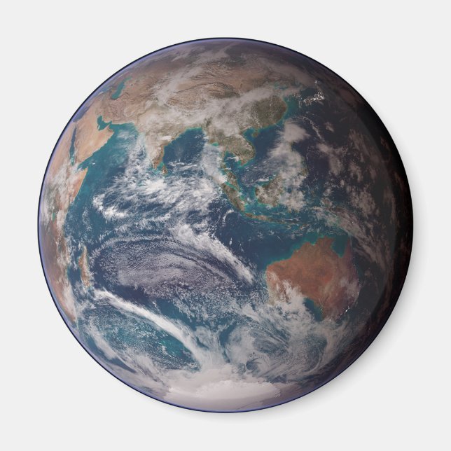 Blaue Marmorerde (östliche Hemisphäre) Magnet (Vorne)