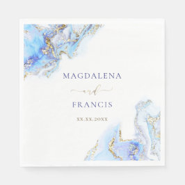 Blaue Marmorhochzeit Napkins Serviette