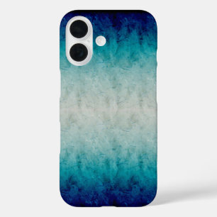 Blaue Marmorleuchte - Design reflektiert iPhone 16 Hülle