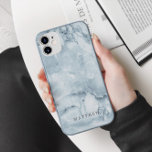 Blaue Marmormaskuline Personalisiert Monogram Case-Mate iPhone Hülle<br><div class="desc">Elegante maskuline Kollektion verschiedener Marmorfarben mit einem Doppelmonogramm in einem serifenlosen Schriftart. Karo in unserem Shop für weitere Artikel aus dieser Kollektion,  da du Farben mischen kannst,  die deinen Bedürfnissen Anzug geben.</div>