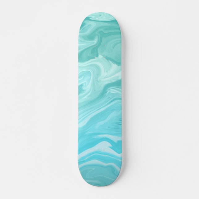 Blaue Marmormuster Skateboard (Vorne)