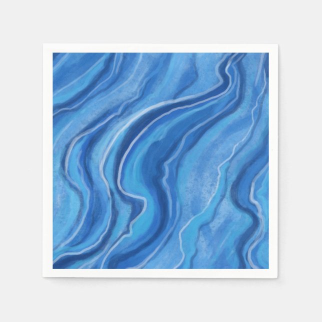 Blaue Marmorpapier Servietten  (Vorderseite)