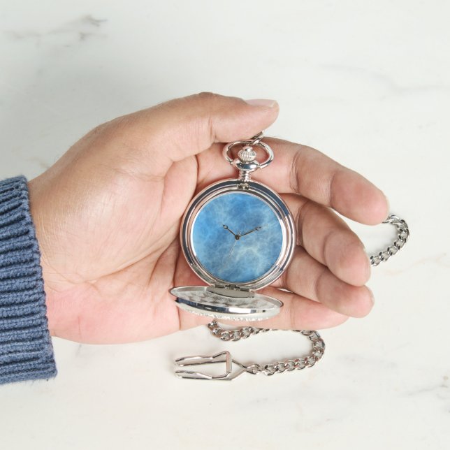 Blaue Marmorplatte Abstrakt Armbanduhr (Hand)