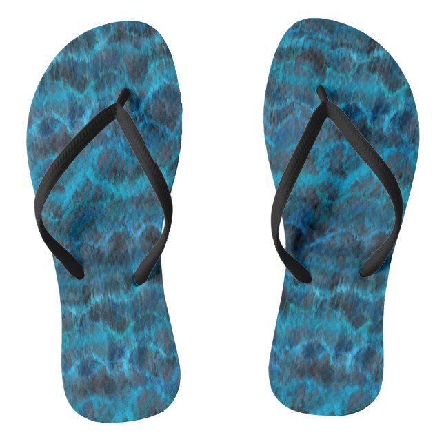 Blaue Marmorplatte Abstrakt Flip Flops (Fußbett)