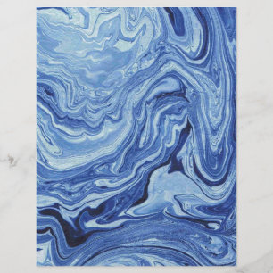 Blaue Marmorplatte Muster Swirt Arts & Craft Paper