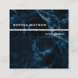Blaue Marmorplatte Quadratische Visitenkarte