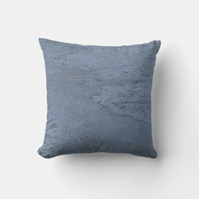 Blaue Marmorplatte Texturierte Pilze Kissen (Vorderseite)
