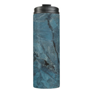 blaue Marmorstruktur Hintergrund, italienischer Ma Thermosbecher