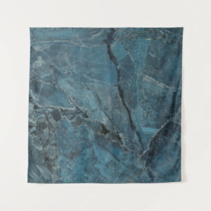 blaue Marmorstruktur Hintergrund, italienischer Ma Wandteppich