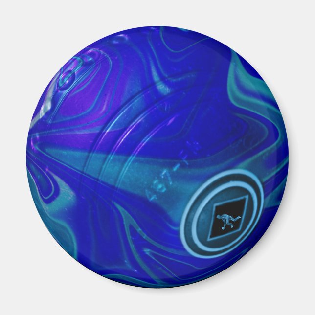 Blaue Marmorwanze, Kühlschrankmagnet Magnet (Vorne)