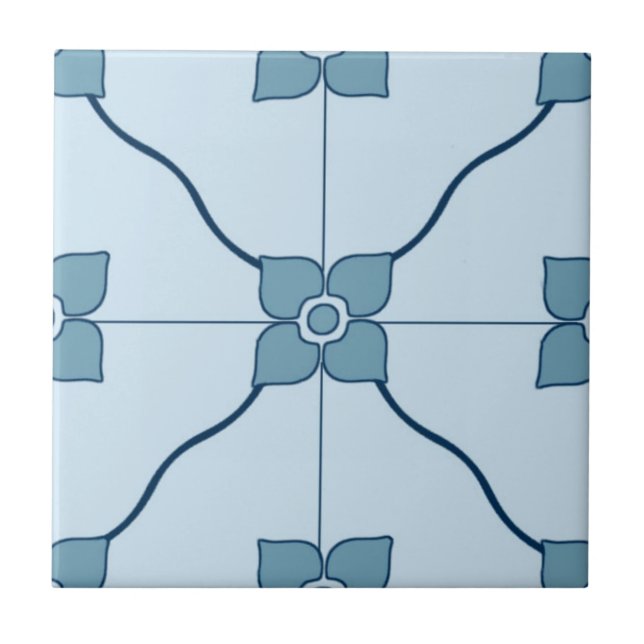 Blaue marokkanische Gemusterte Tile Fliese (Vorderseite)