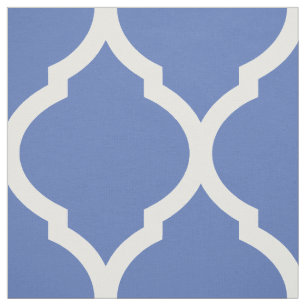 Blaue marokkanische Quatrefolie Große Größe Stoff