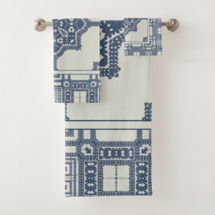 Blaue marokkanische Tile Badhandtuch Set