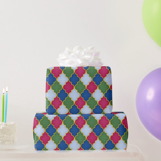 Blaue marokkanische Tile Geschenkpapier (Partygeschenke)