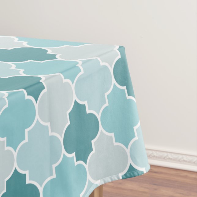 Blaue marokkanische Trellis, Latticework, Quatrefo Tischdecke (Beispiel)