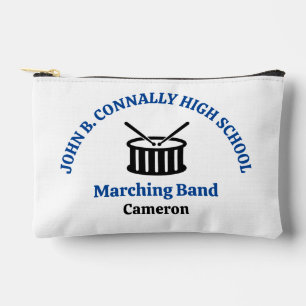 Blaue Marschband der High School personalisiert Zubehörtasche