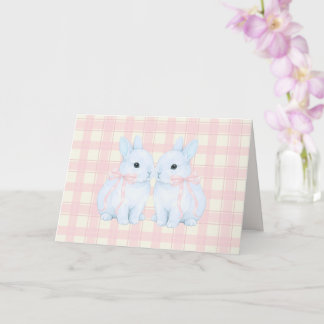 Blaue Marshmallow-Bunny-Hasen Ostern Karte