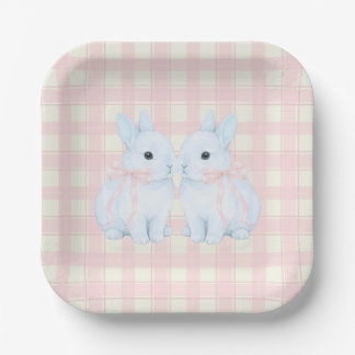 Blaue Marshmallow-Bunny-Hasen Ostern Pappteller