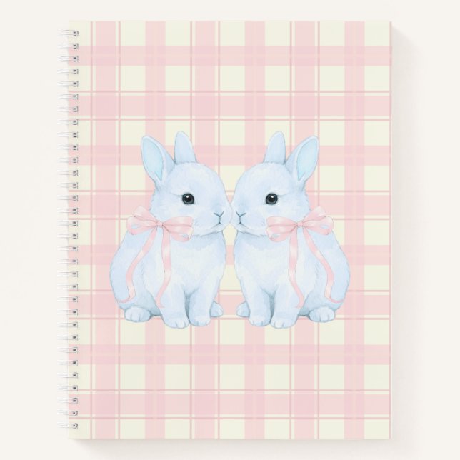 Blaue Marshmallow-Hasen-Kaninchen Notizbuch (Vorderseite)