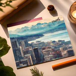 blaue Massenpostkarten aus Seattle Postkarte