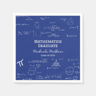 Blaue Mathematik-Abschlussklasse der Graduierung Serviette