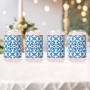 Blaue mediterrane Fliesenmuster – Elegantes Azulej Dosenglas