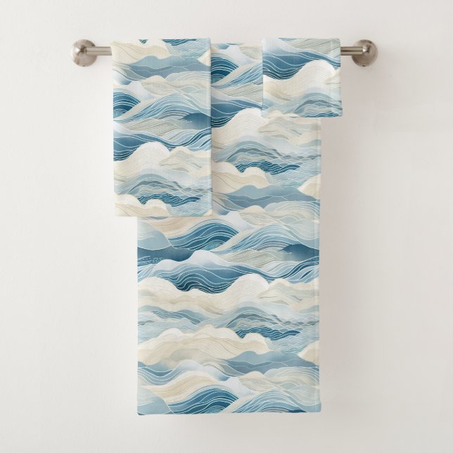 Blaue Meerbrassen Badhandtuch Set (Insitu)