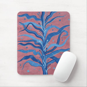 Blaue Meeresalgen-Rose-Taupe-Underwater-Abstrakte Mousepad