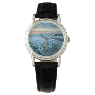 Blaue Meereslandschaft bei Sonnenuntergang, Kalifo Armbanduhr