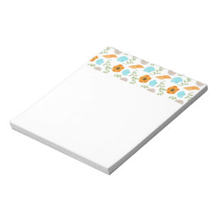 Blaue Meeresmuscheln Meeresschnecke Orange Blume Notizblock