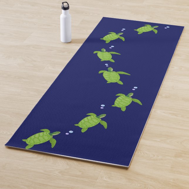 Blaue Meeresschildkröten auf dem Navy Blue Yoga Ma Yogamatte (Beispiel)