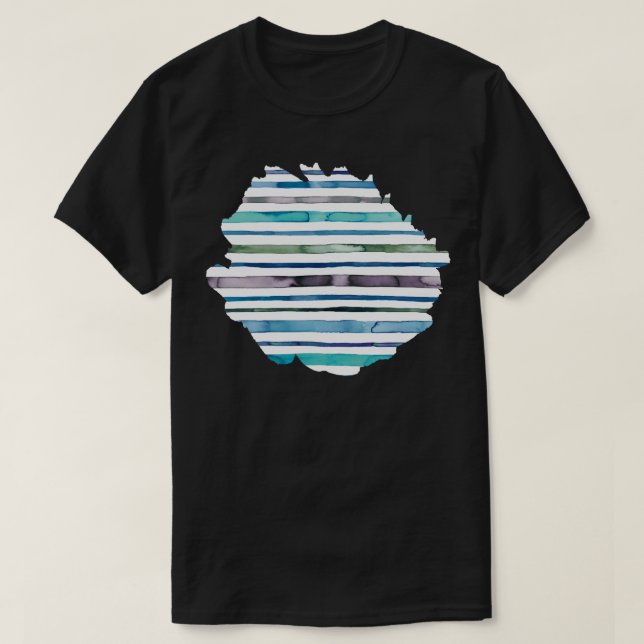 Blaue Meeresstreifen T-Shirt (Design vorne)