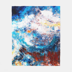 Blaue Meereswelle. Künstlerische Splash von hellen Fleecedecke