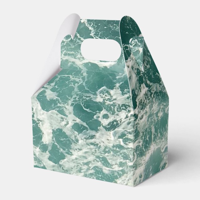 Blaue Meereswellen Geschenkschachtel (Vorderseite)