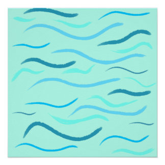 Blaue Meereswellen Poster