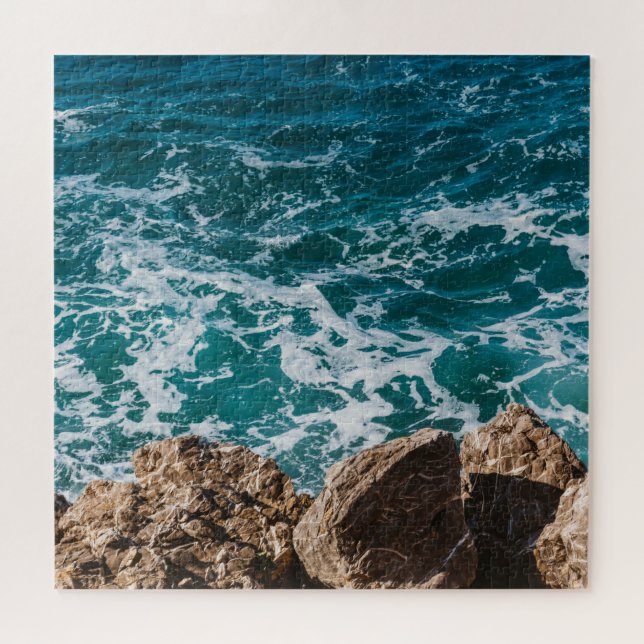 Blaue Meereswellen Puzzle (Horizontal)