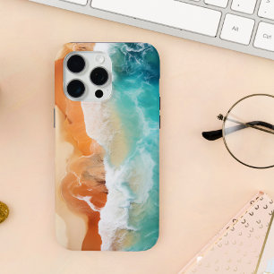 Blaue Meereswellen und braune Sandküste Case-Mate iPhone Hülle