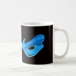 blaue Meerjungfrau auf schwarzer Hintergrund-Tasse Tasse