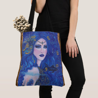 Blaue Meerjungfrau Fantasy Art-Tasche von Renee