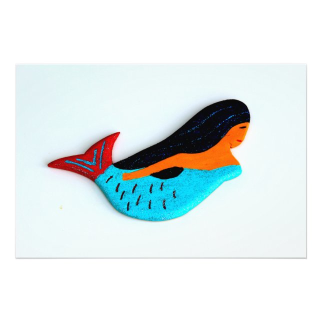 Blaue Meerjungfrau-Foto Fotodruck (Vorne)