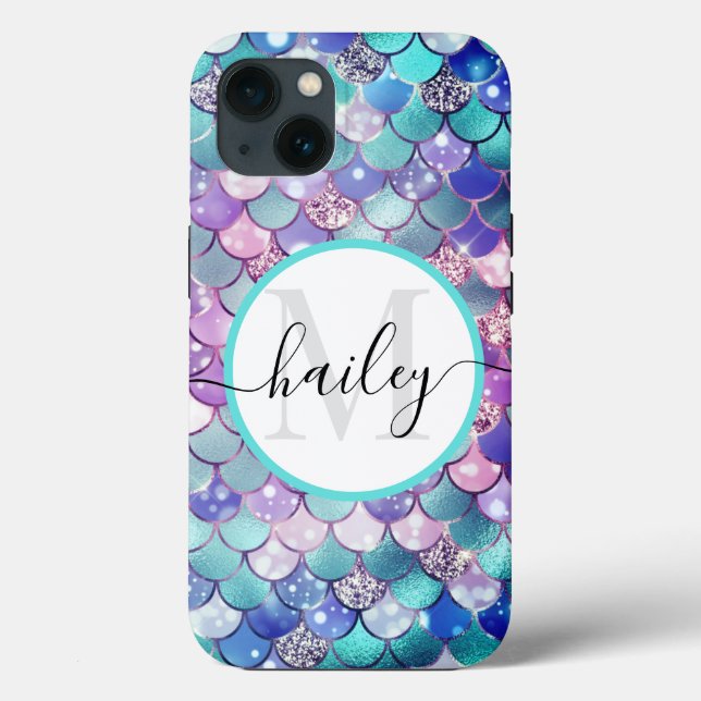 Blaue Meerjungfrau mit Glitzer Case Mate i (Rückseite)