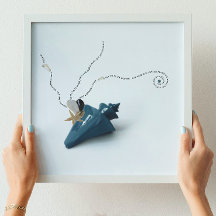 Blaue Meerwasserdekoration Gedicht "Küstengewässer