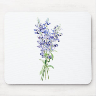 blaue Mehlbecher-Salbei-Blumen Bouquet Aquarell Mousepad