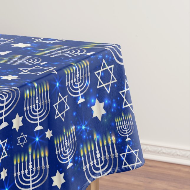 Blaue Menora  Tischdecke (Beispiel)